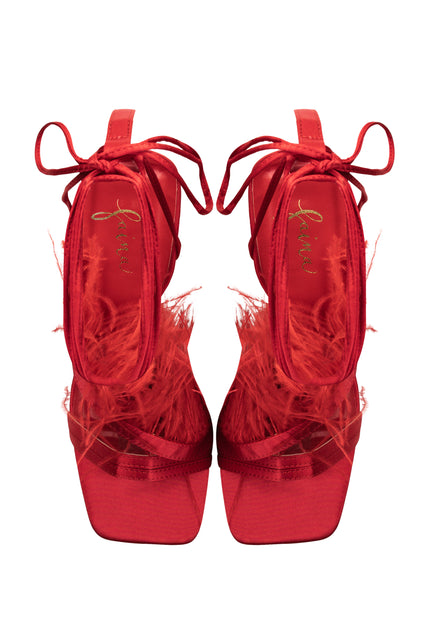 faina Women's Sandal With Feathers