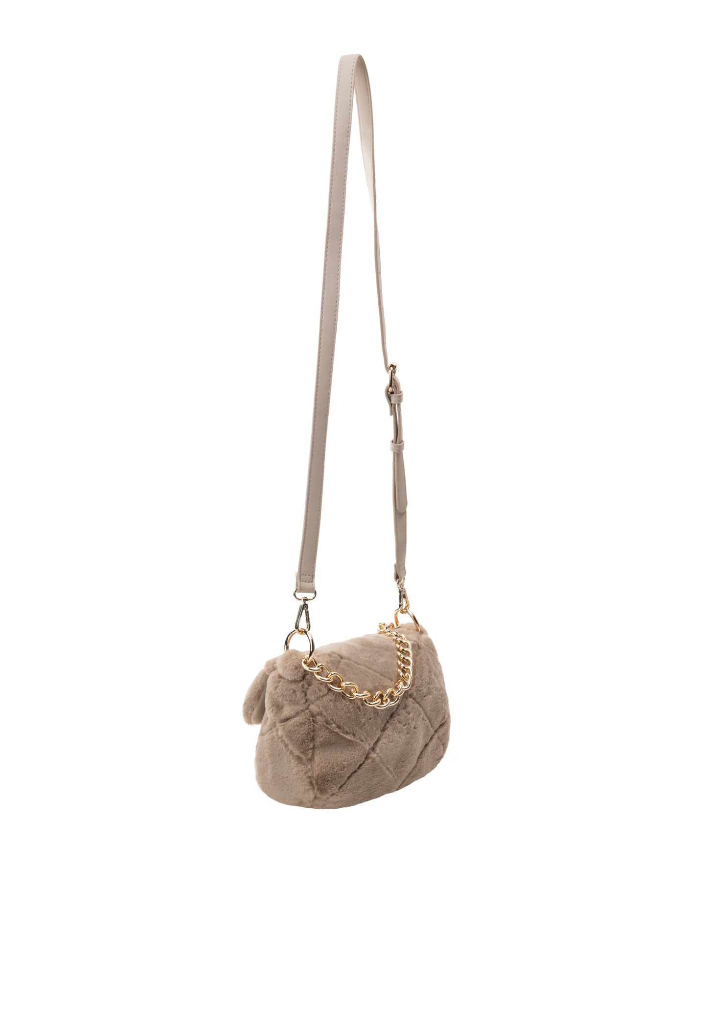 faina women's faux fur shoulder bag