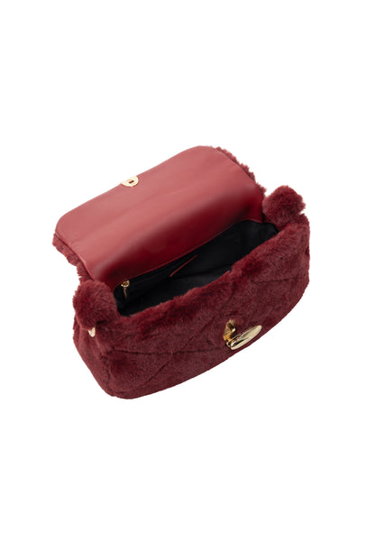 faina women's faux fur shoulder bag