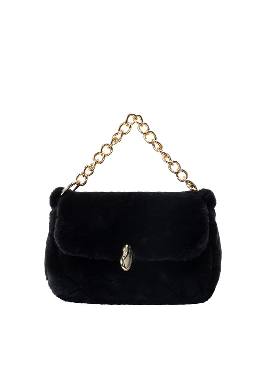 faina women's faux fur shoulder bag