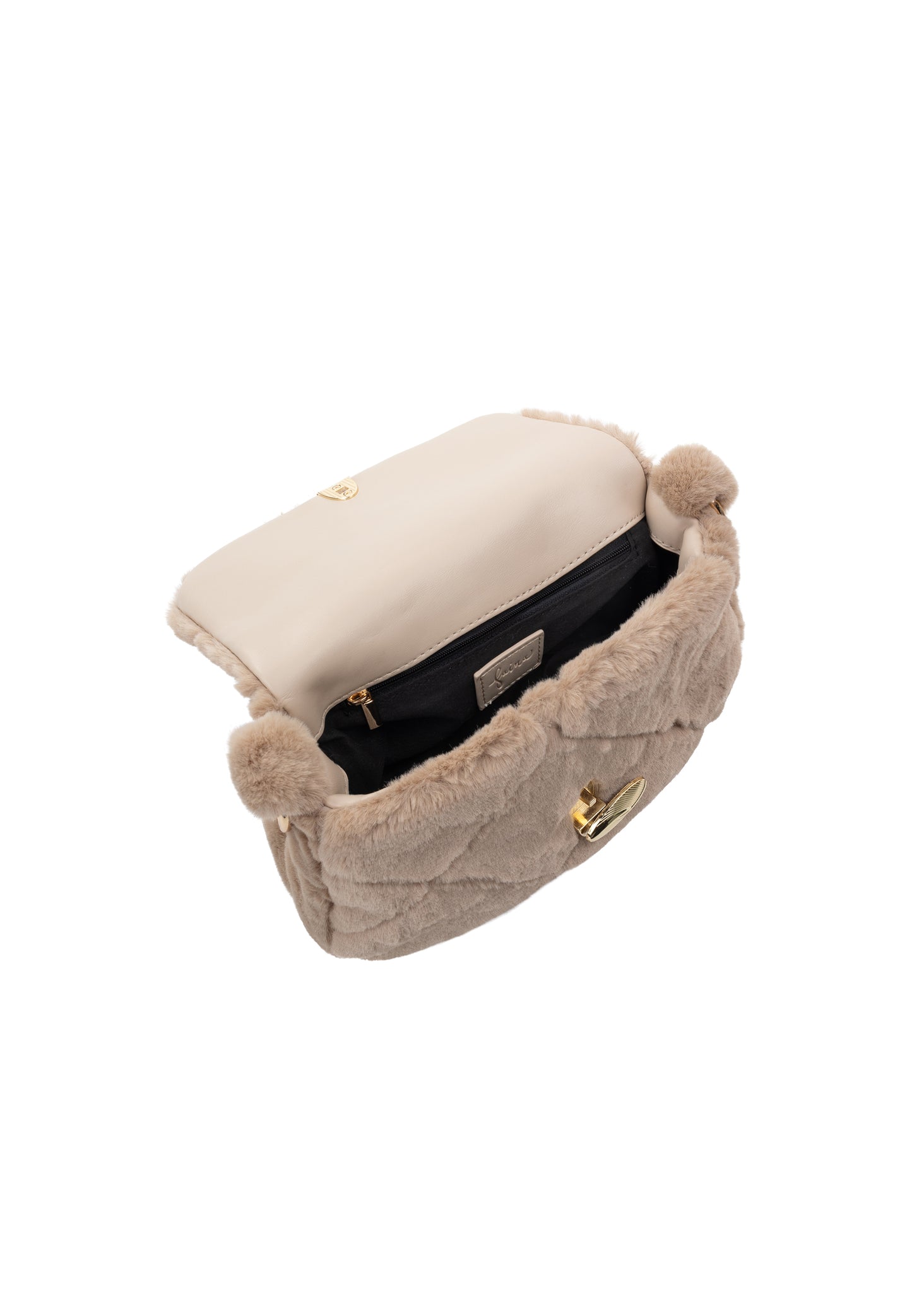 faina women's faux fur shoulder bag