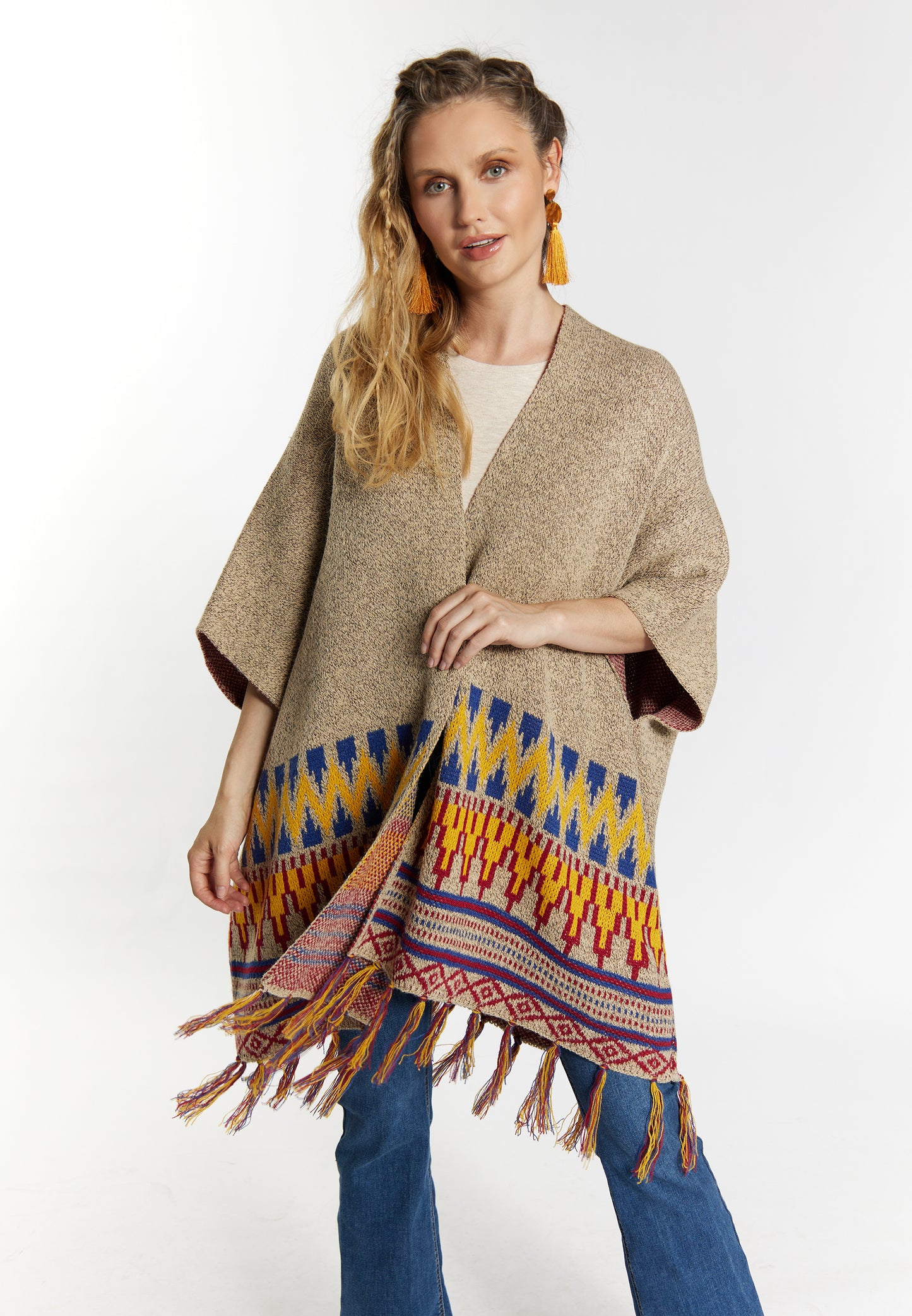 usha FESTIVAL women's knit poncho