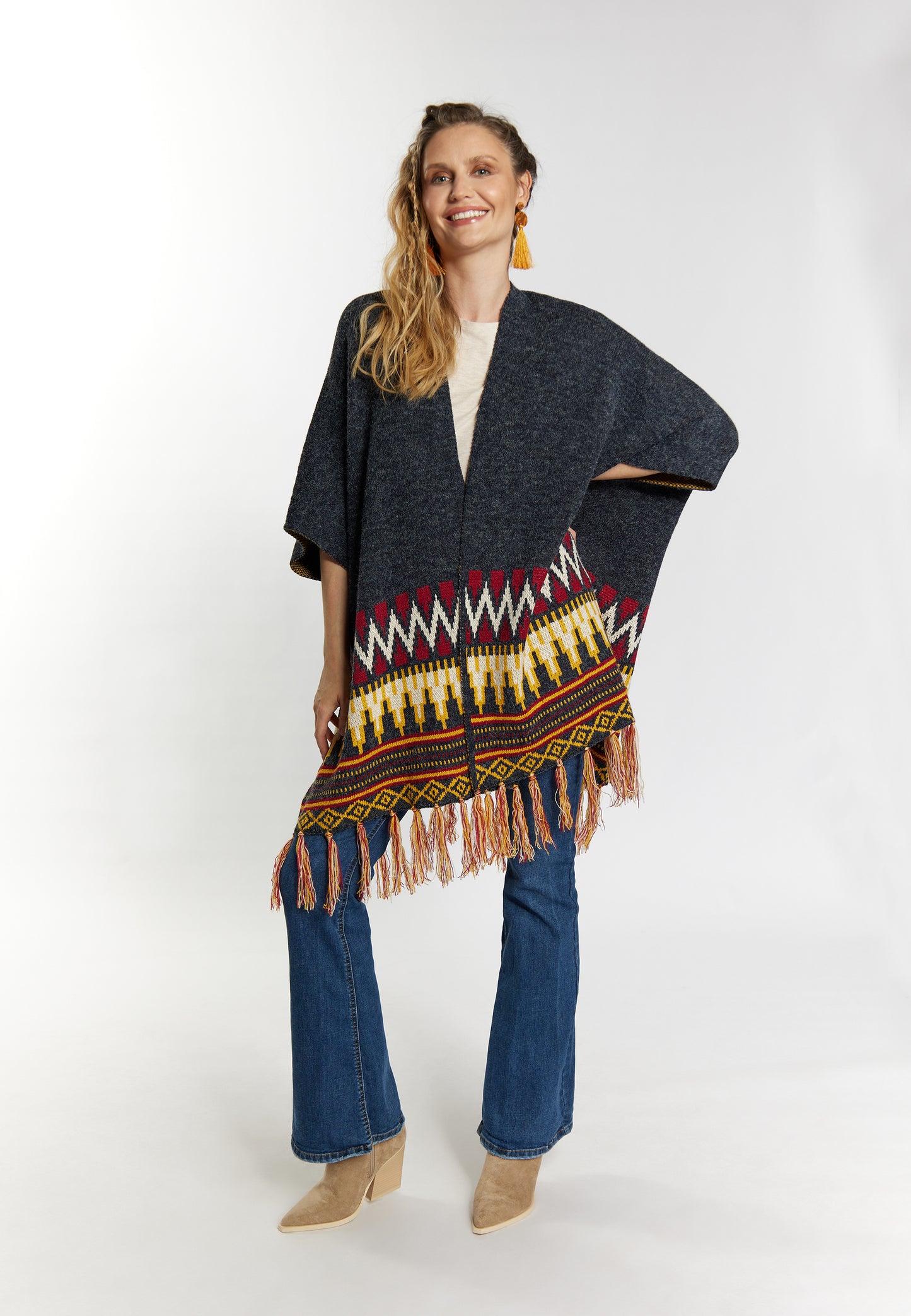 usha FESTIVAL women's knit poncho