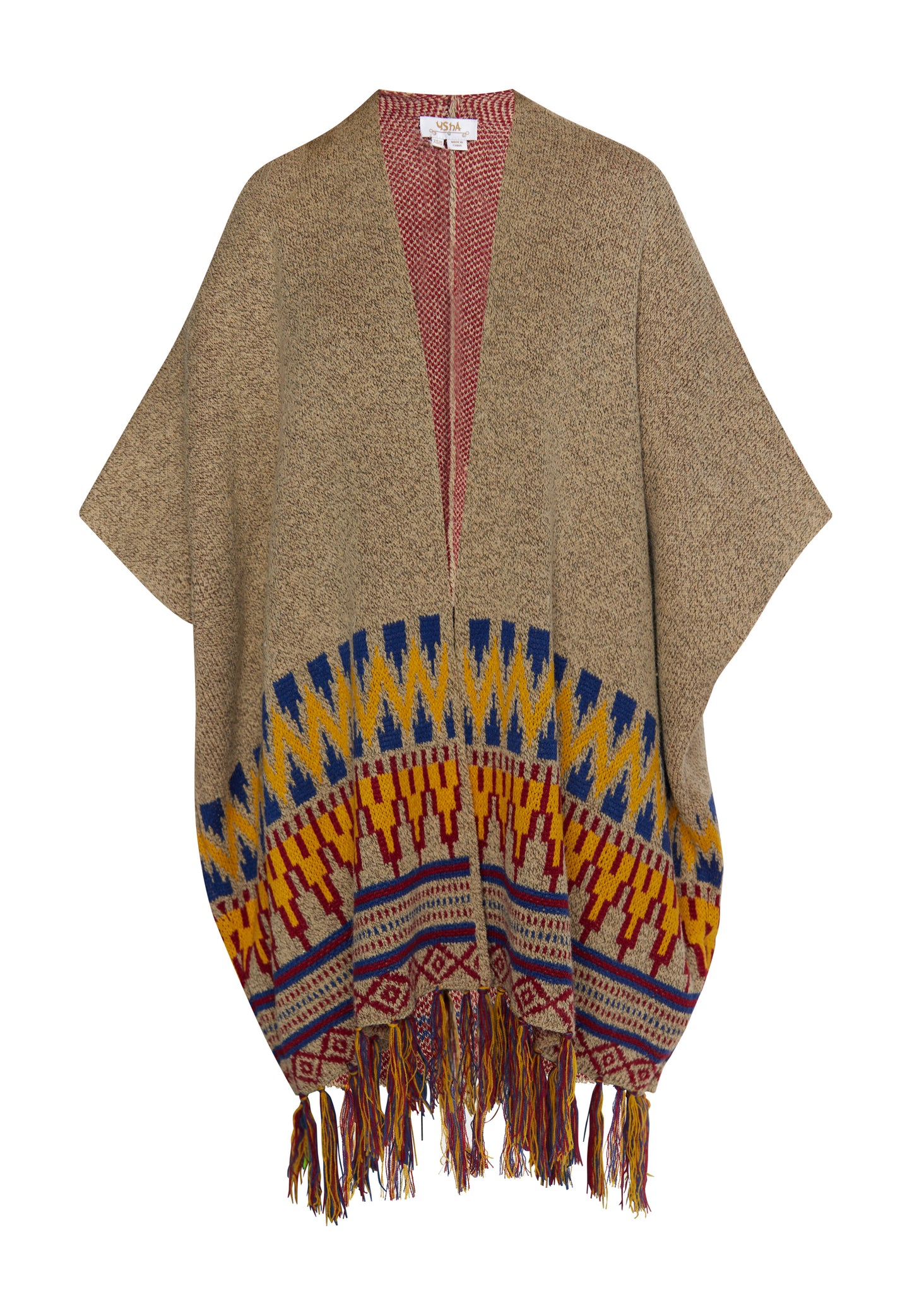 usha FESTIVAL women's knit poncho