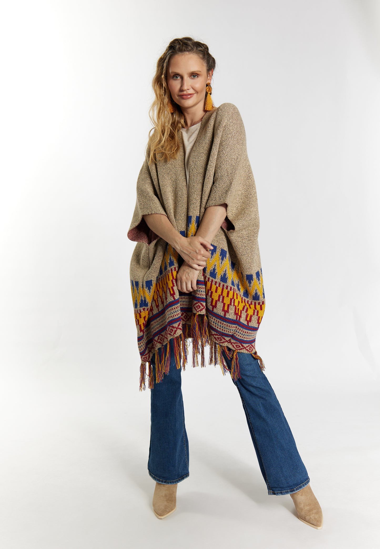 usha FESTIVAL women's knit poncho
