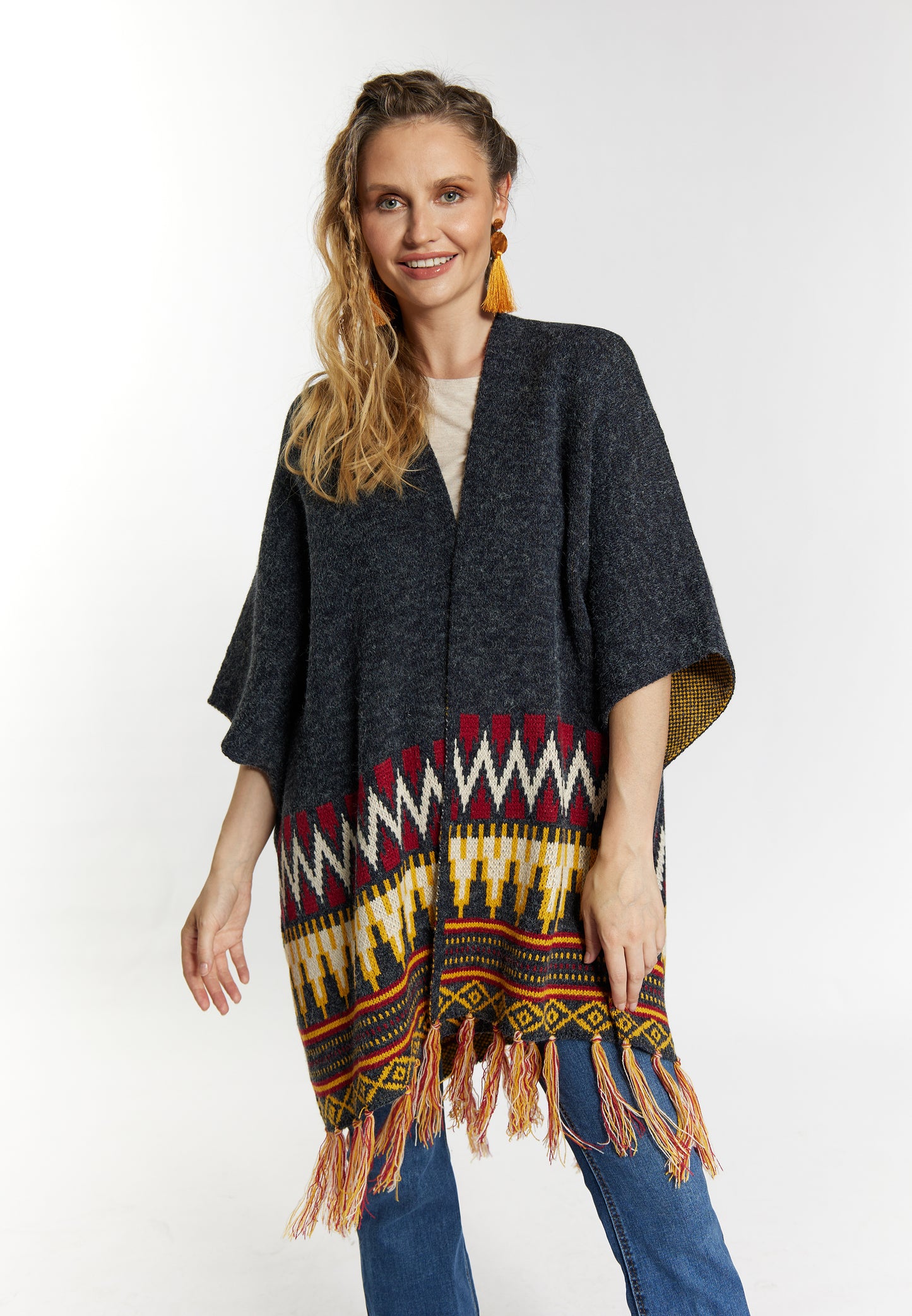 usha FESTIVAL women's knit poncho