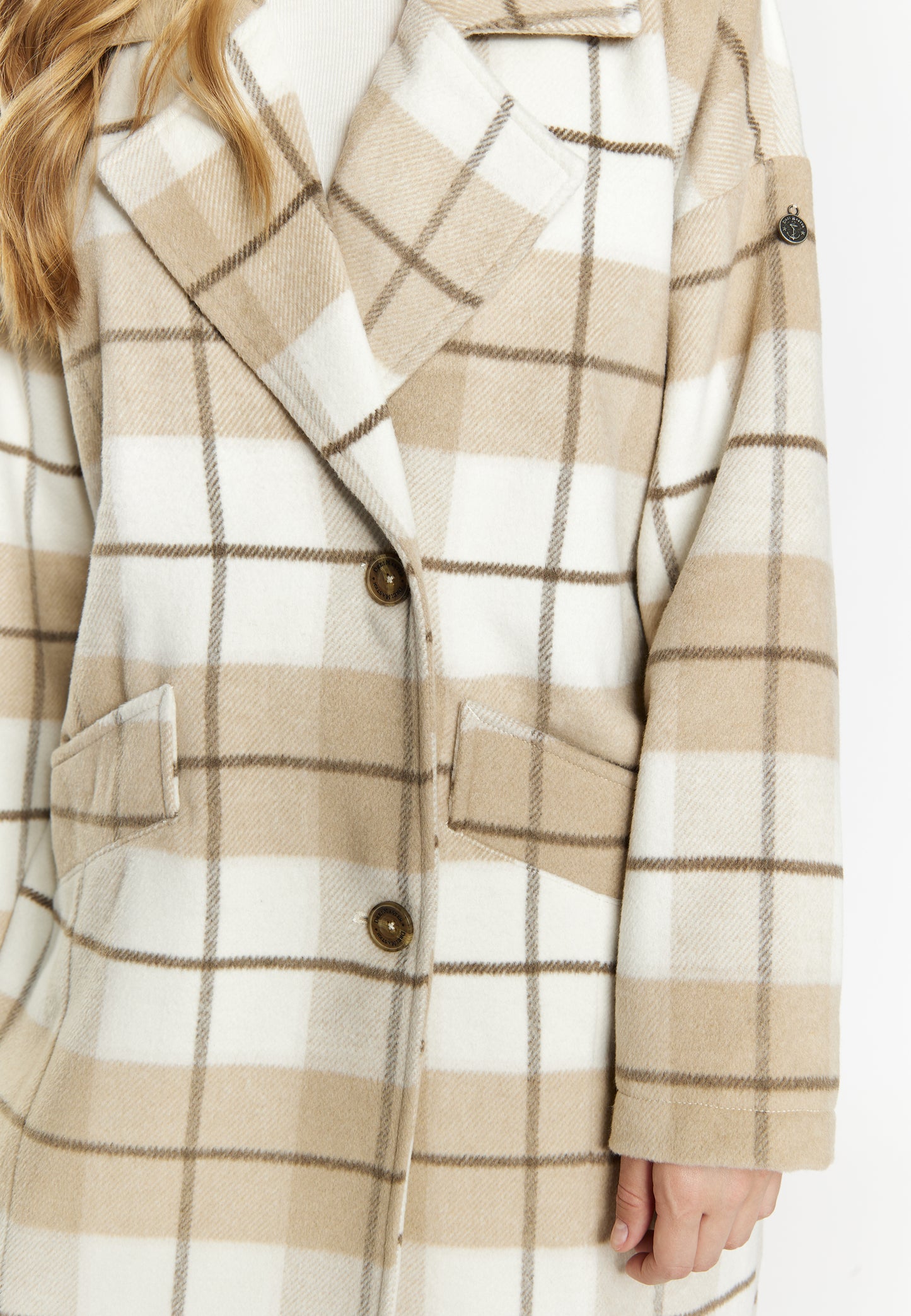 DreiMaster Vintage women's transitional coat in a checked design