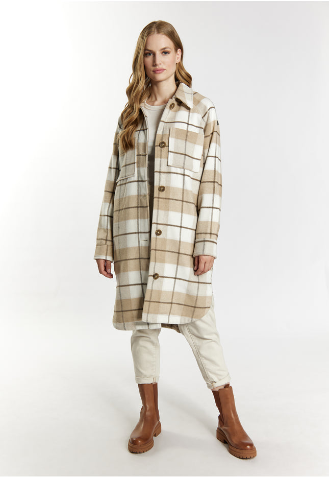 DreiMaster Vintage Women's Shirt Jacket With A Checked Pattern