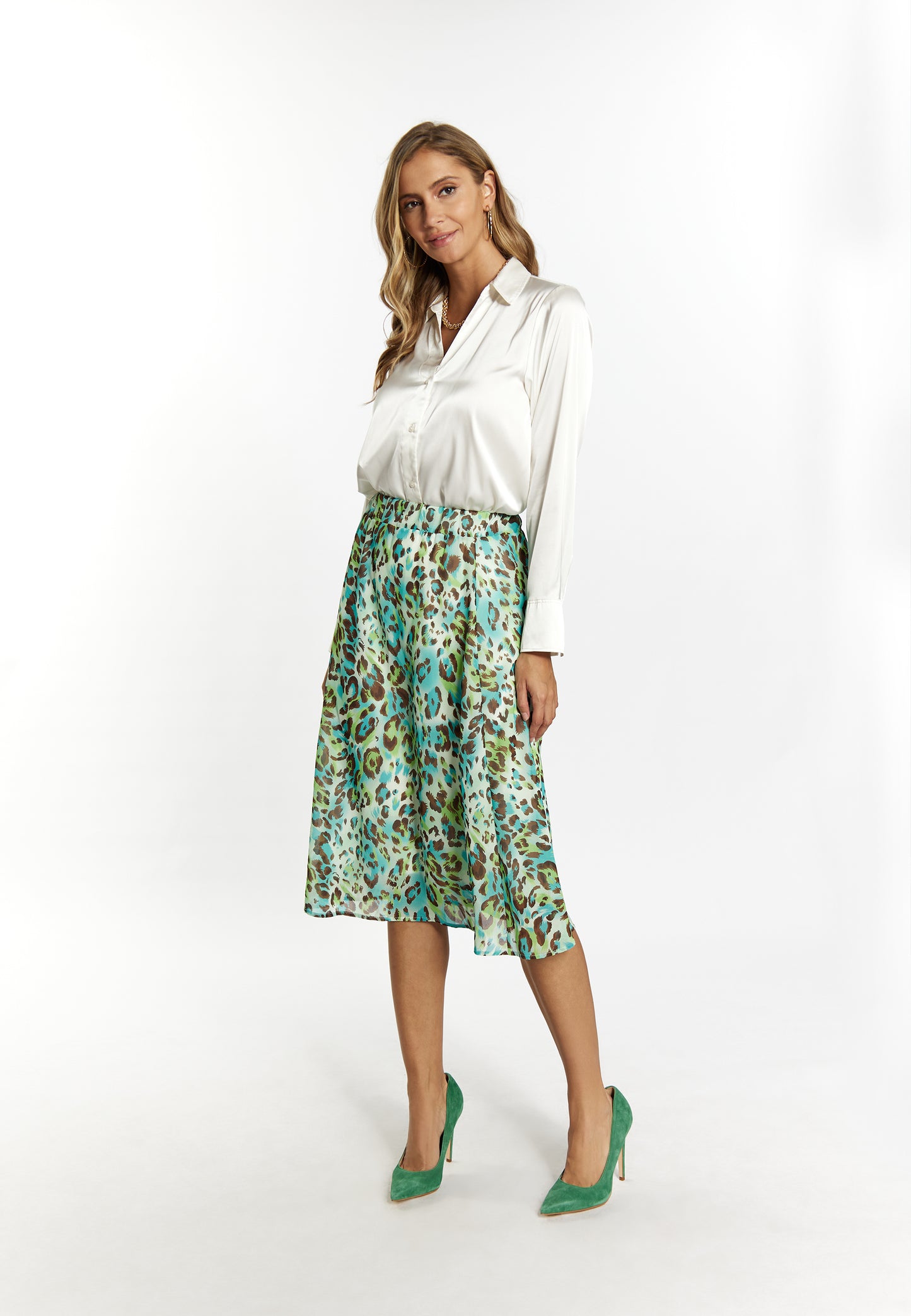 faina women's skirt with leopard print