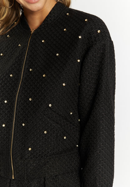 faina women's boucé jacket with rhinestones