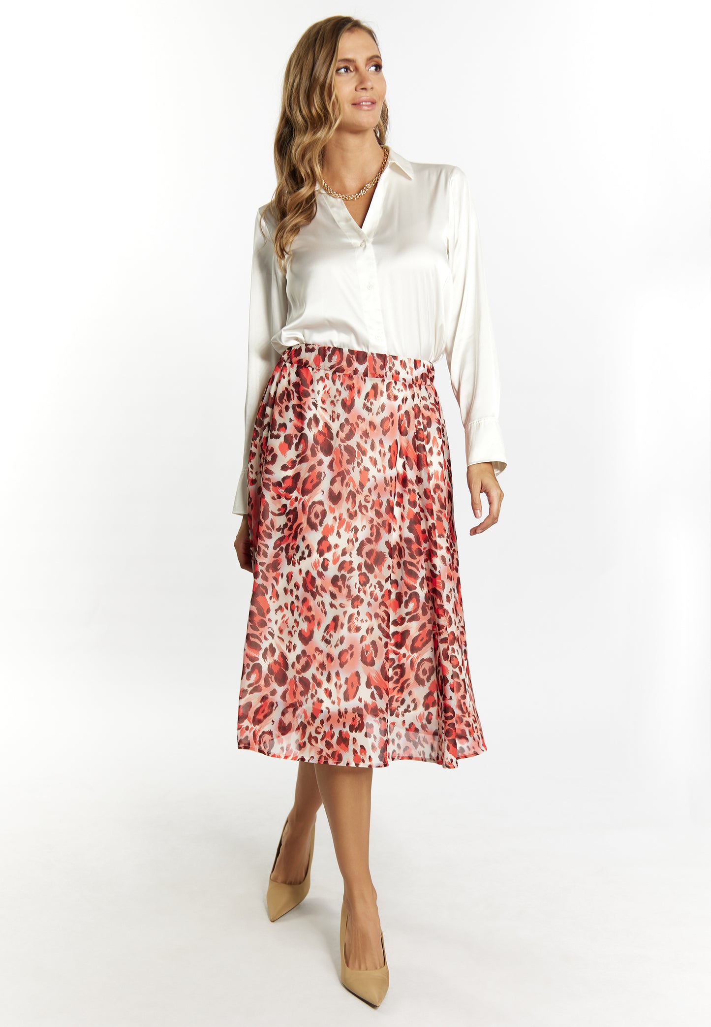 faina women's skirt with leopard print