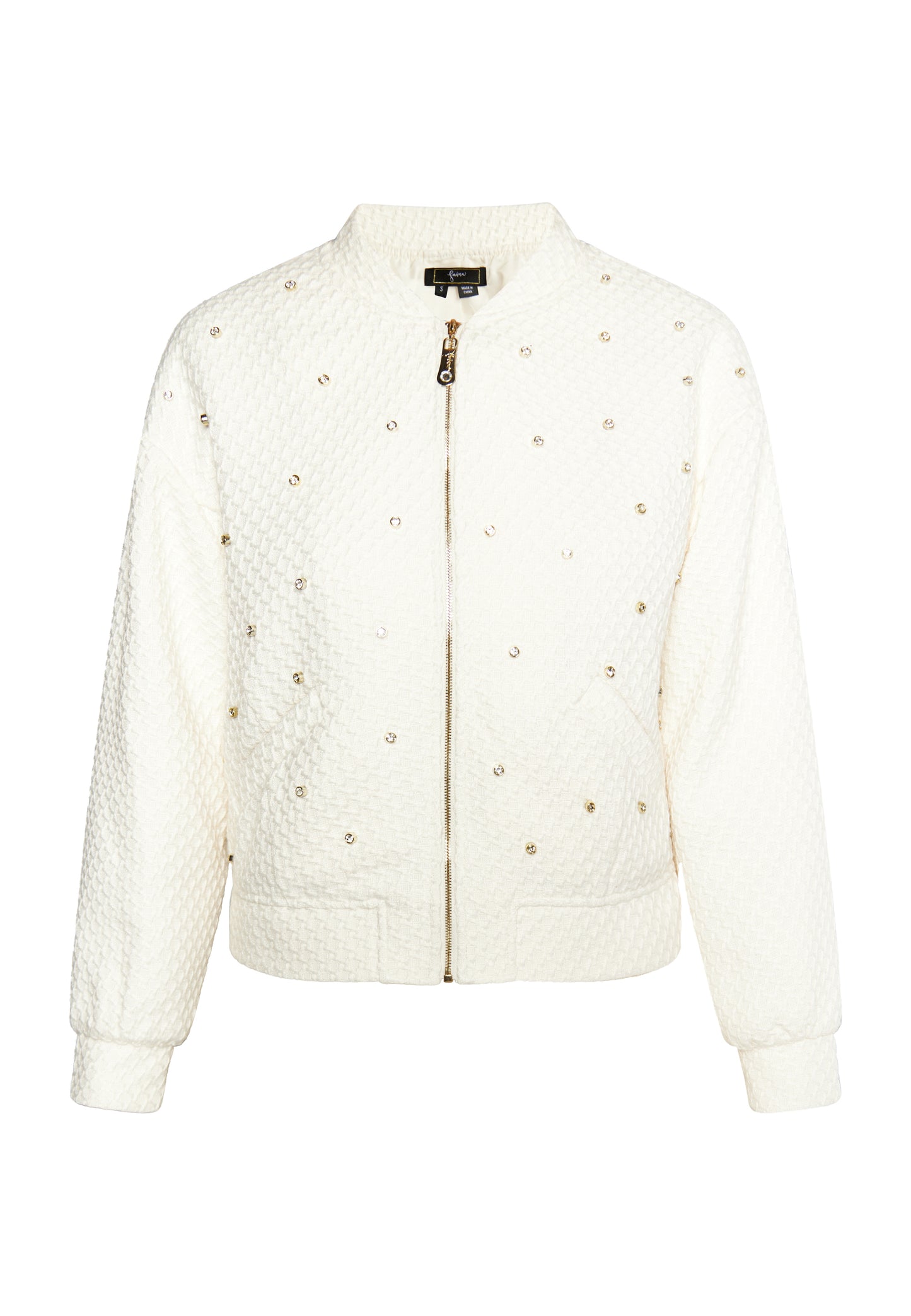 faina women's boucé jacket with rhinestones