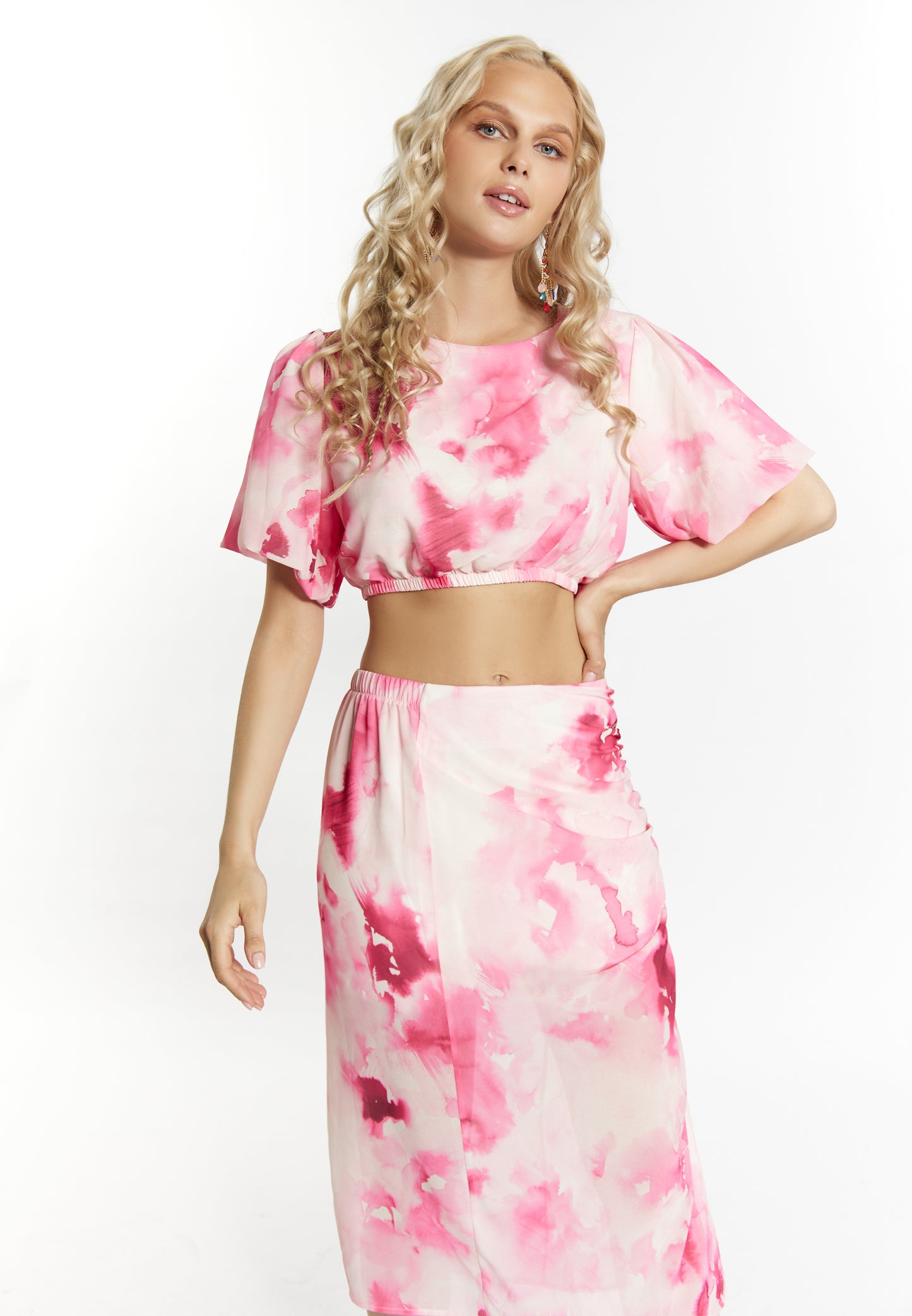 IZIA women's blouse with a tie dye pattern