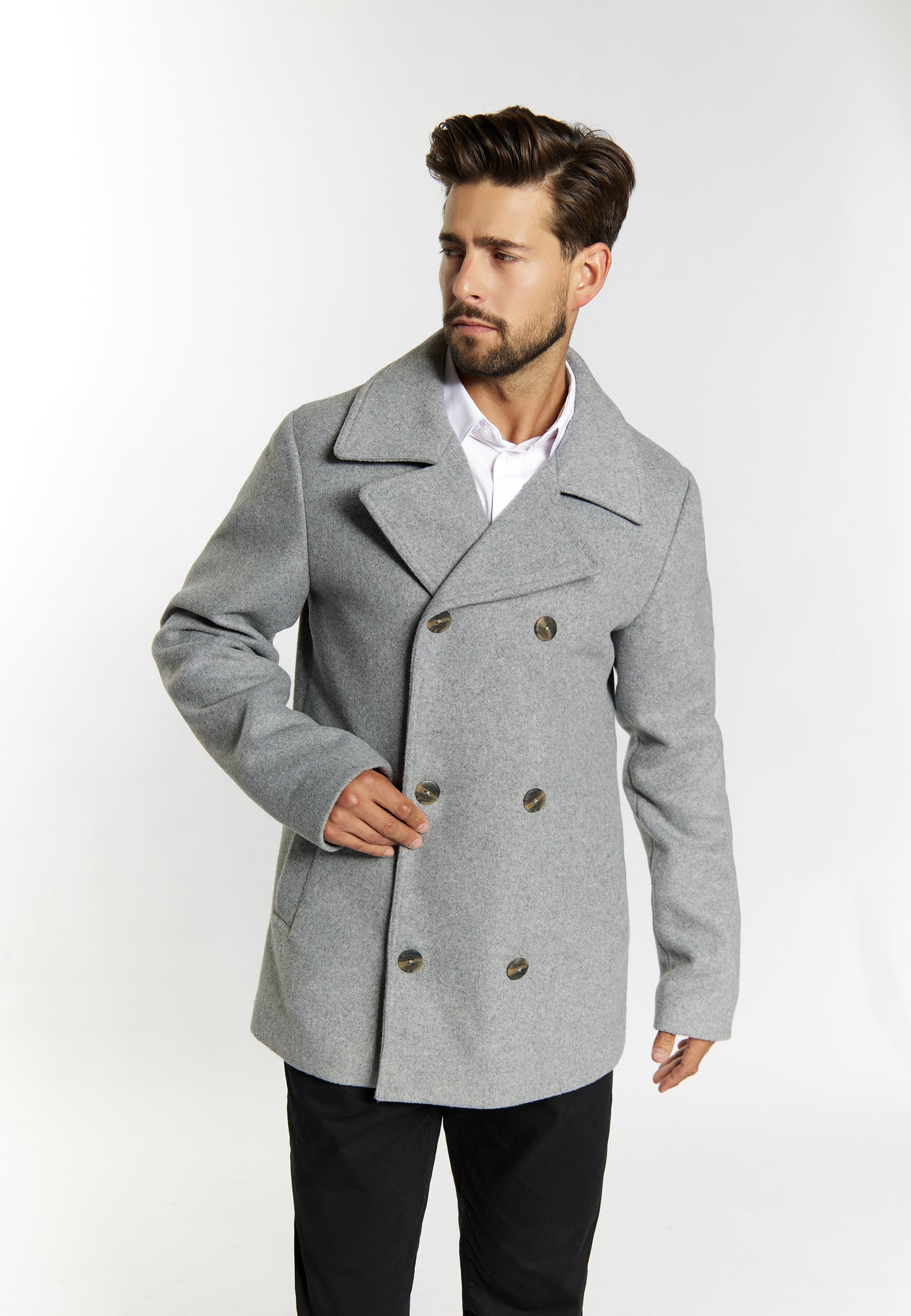 DreiMaster Klassik men's wool blend pea coat
