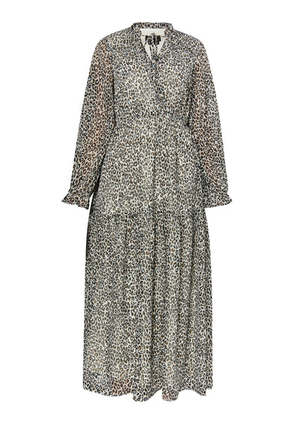 faina women's maxi dress leopard print