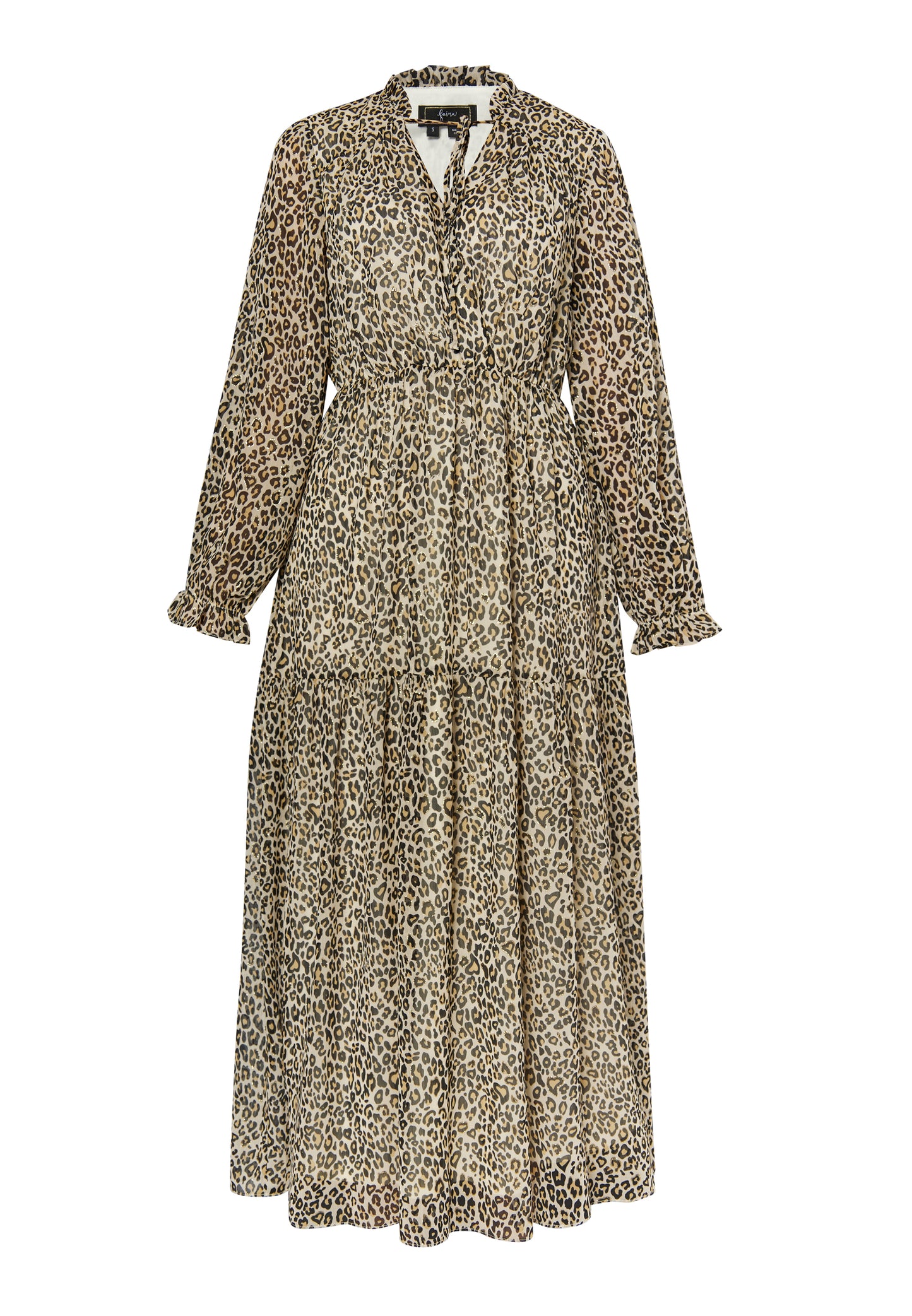 faina women's maxi dress leopard print