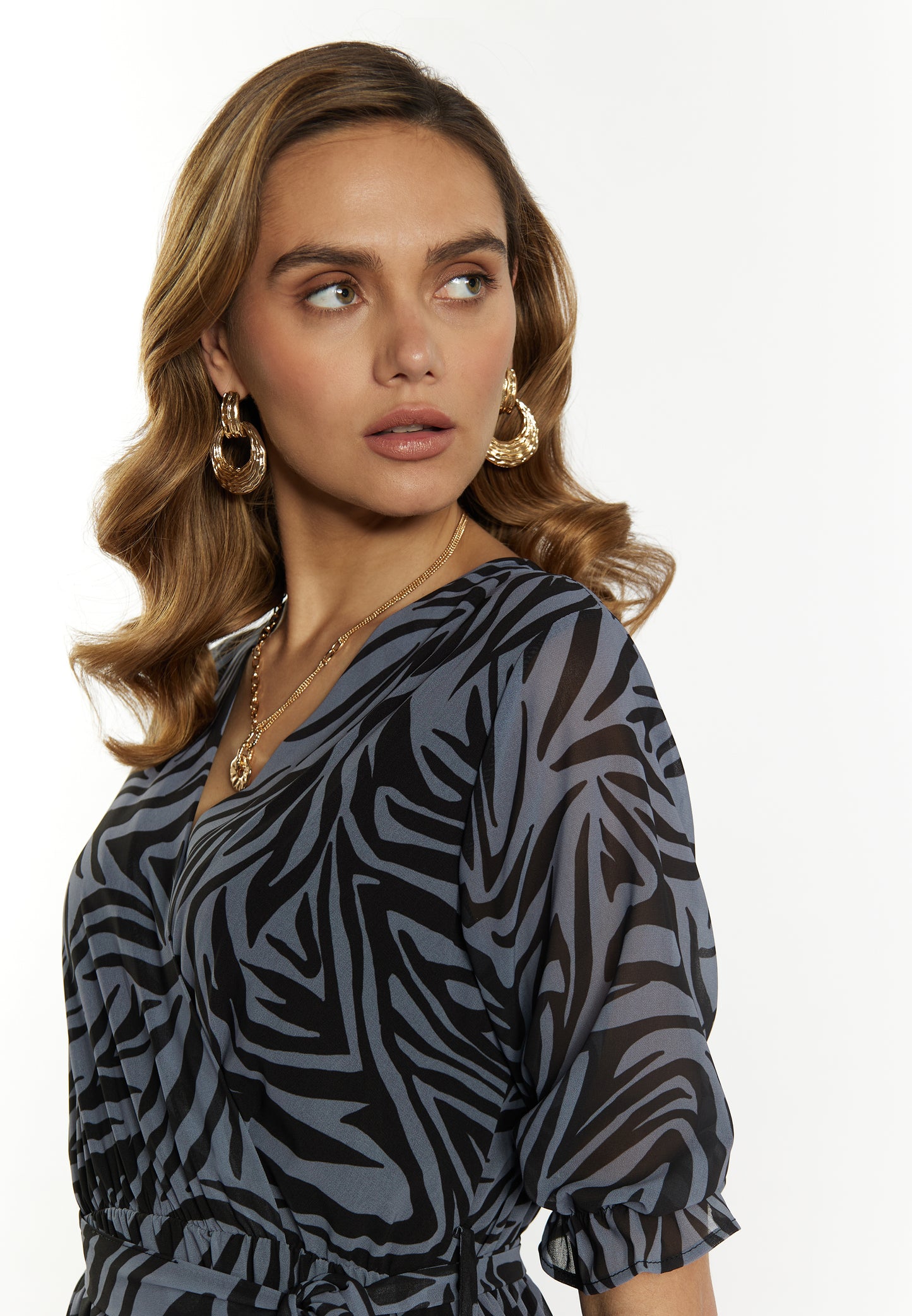 faina women's zebra print maxi dress