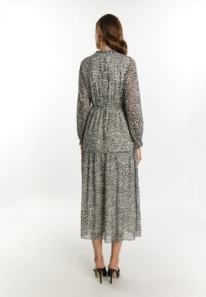 faina women's maxi dress leopard print