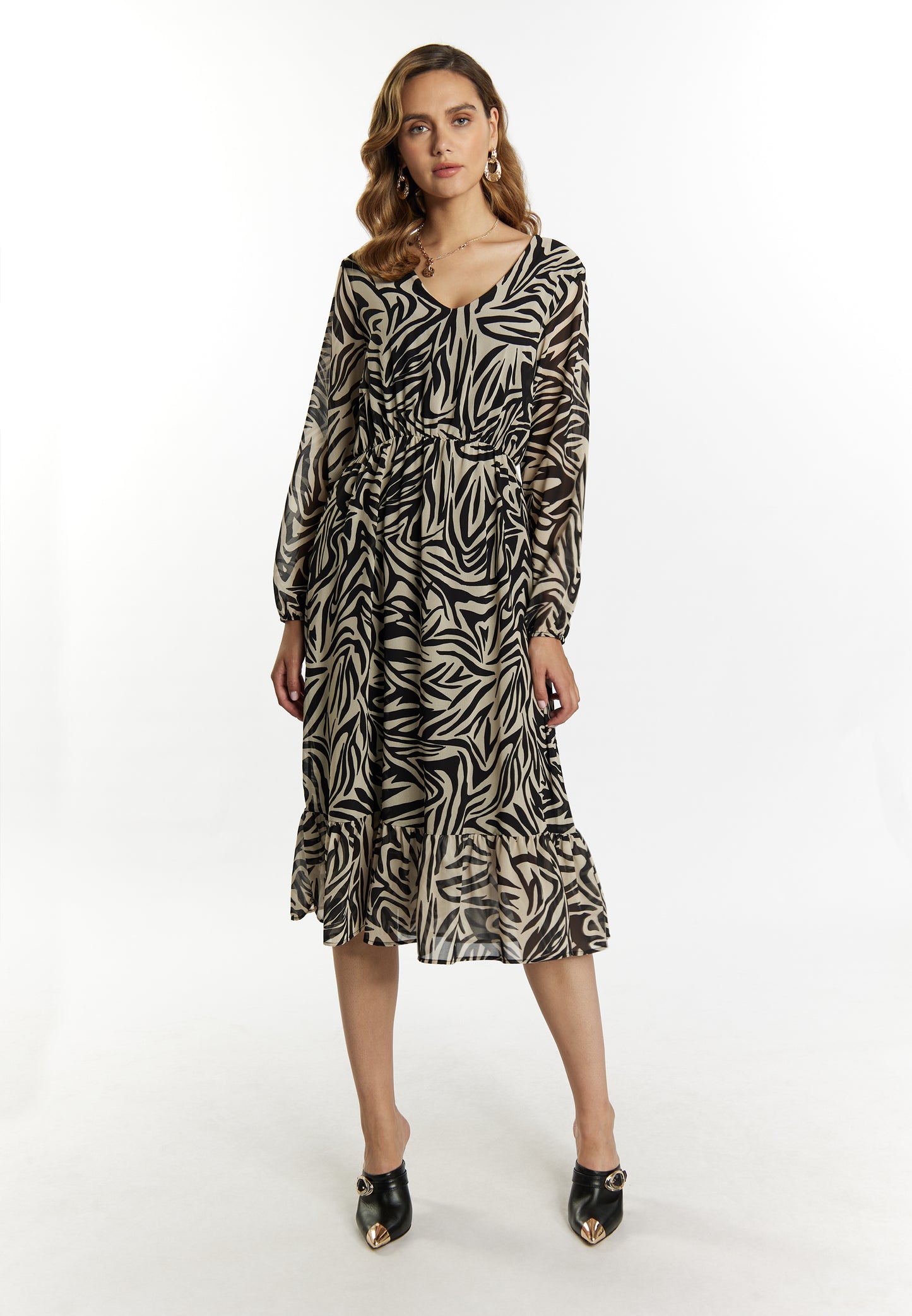 faina women's faina dress zebra print