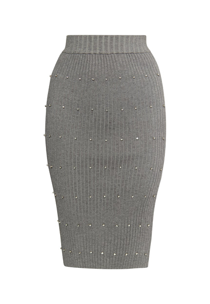 faina Women's Knitted Skirt With Rhinestones