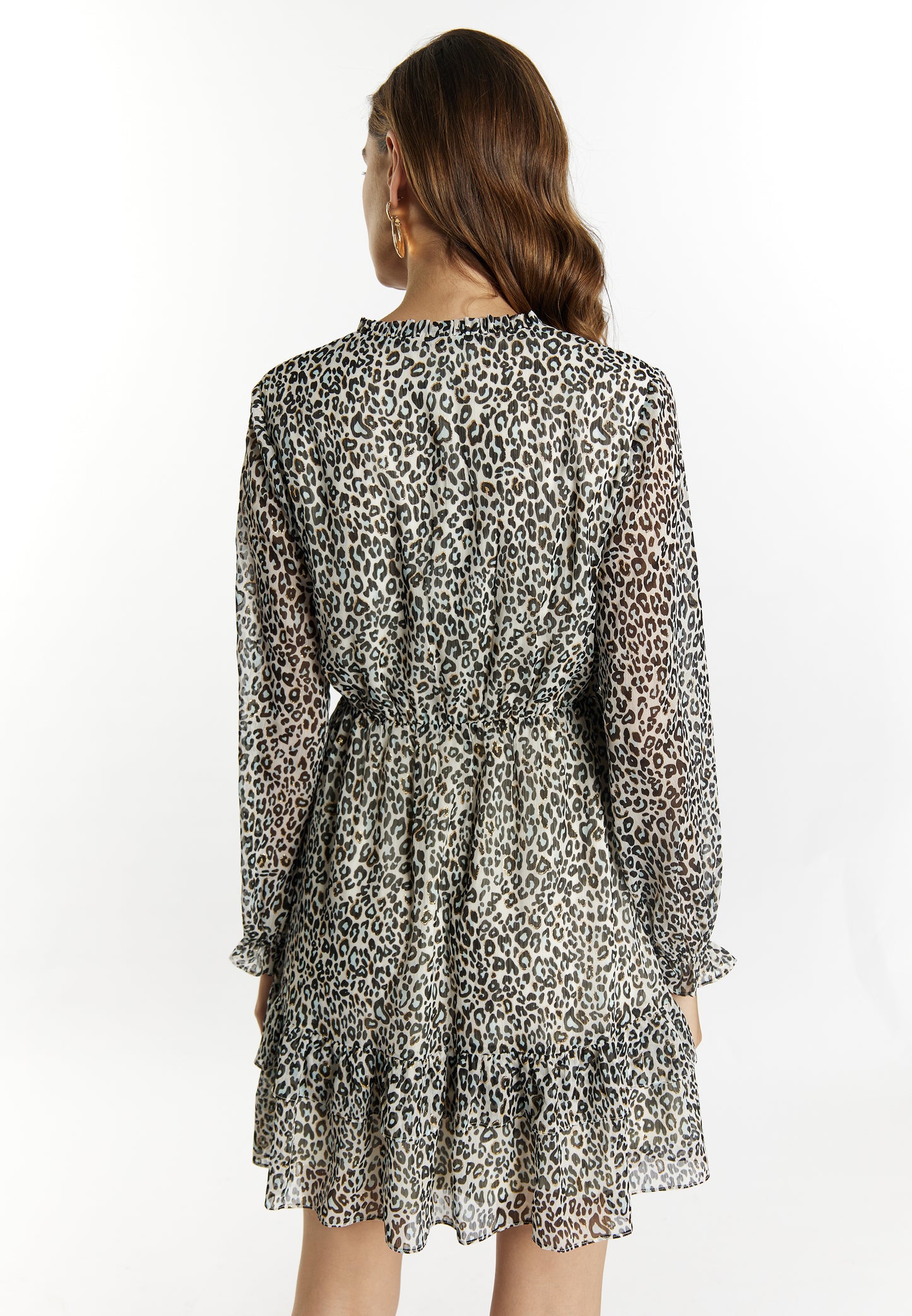 faina women's mini dress with leopard print