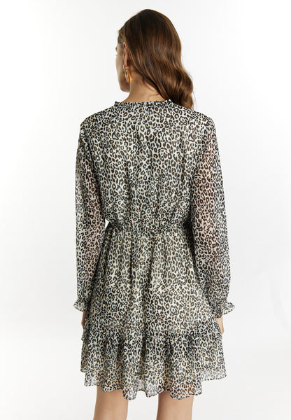 faina women's mini dress with leopard print