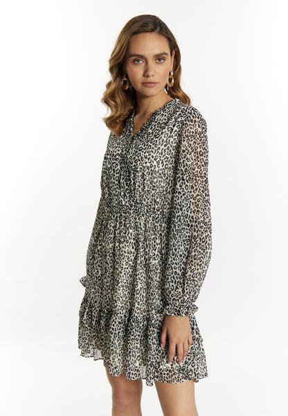 faina women's mini dress with leopard print