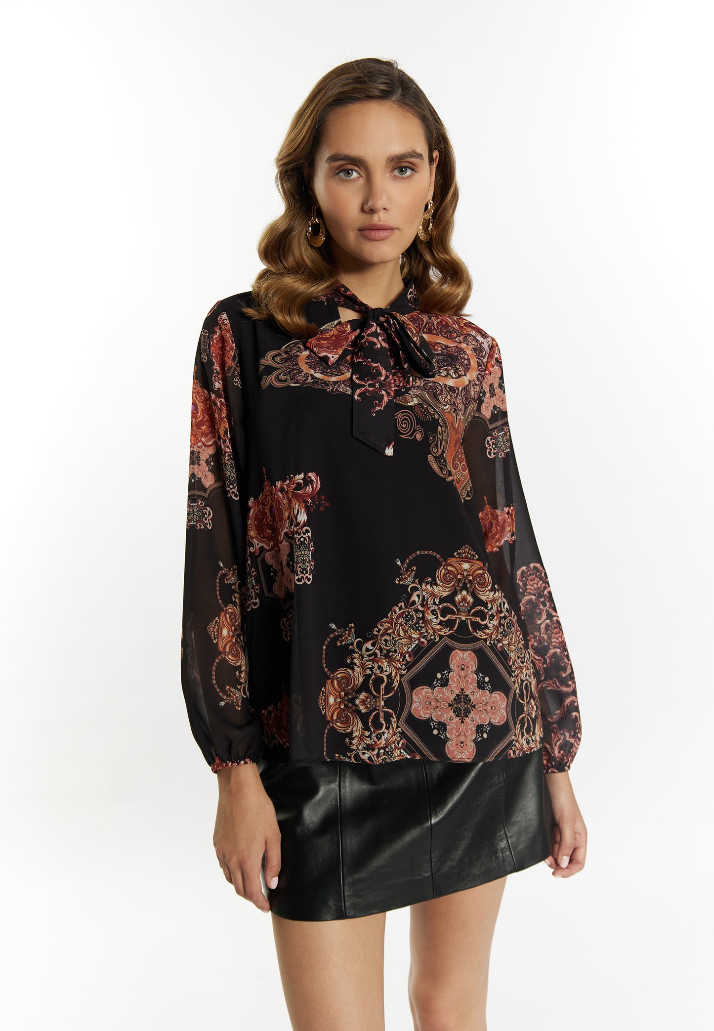 faina women's blouse with baroque print