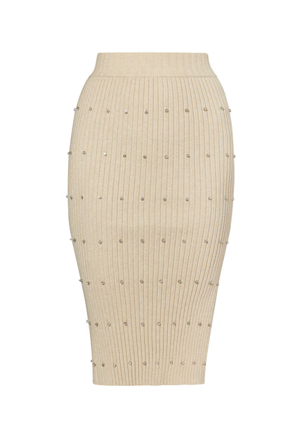 faina Women's Knitted Skirt With Rhinestones