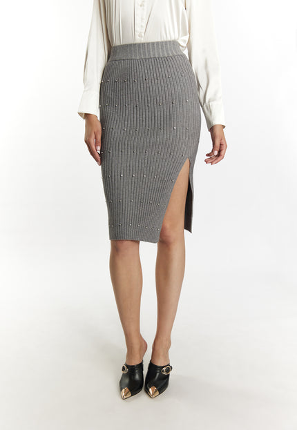 faina Women's Knitted Skirt With Rhinestones