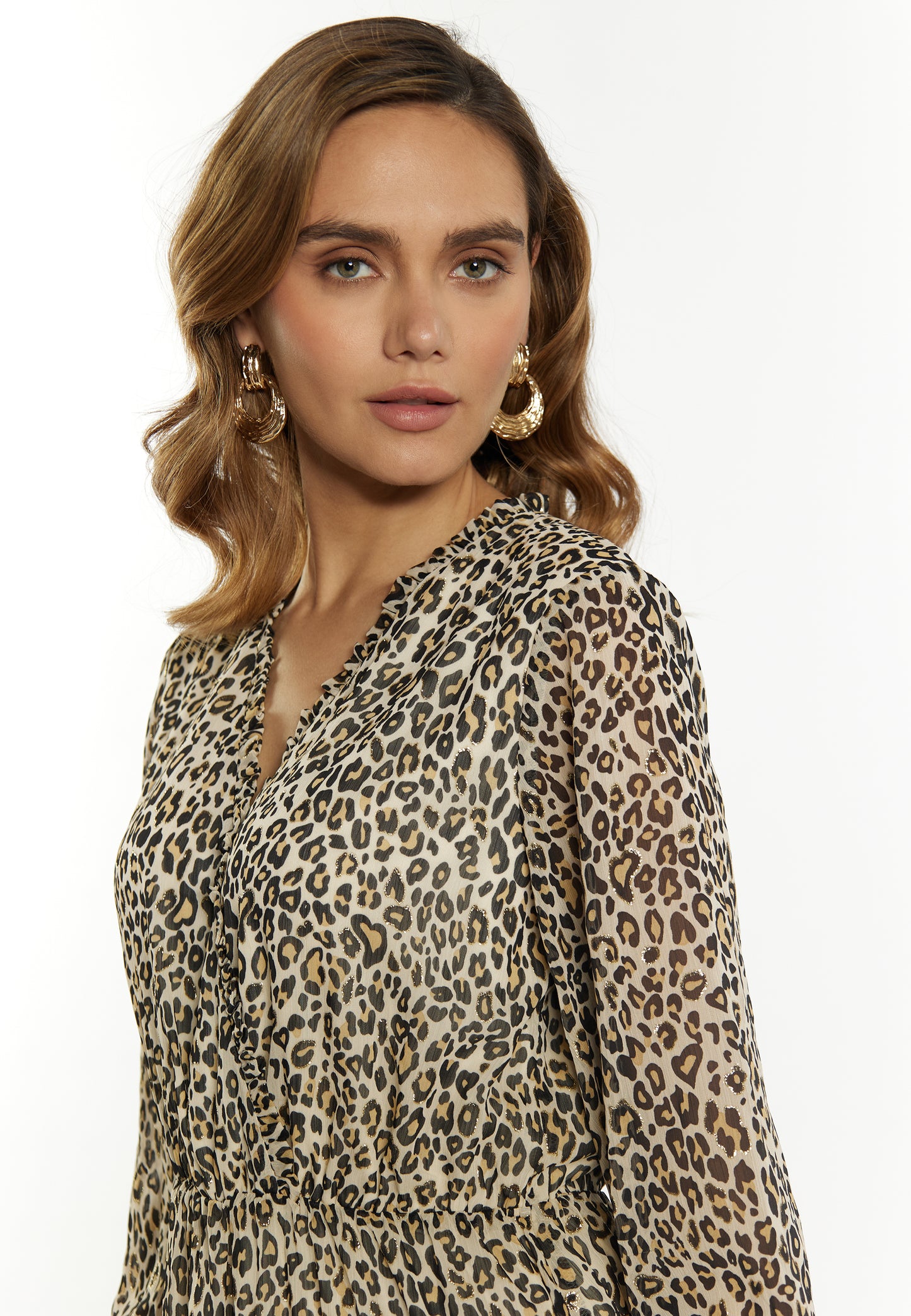 faina women's mini dress with leopard print