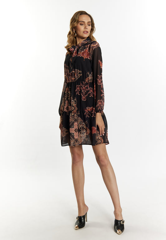 faina women's dress with baroque print