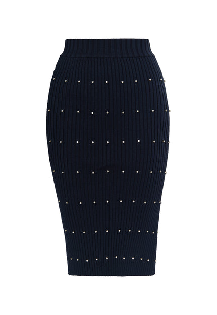 faina Women's Knitted Skirt With Rhinestones