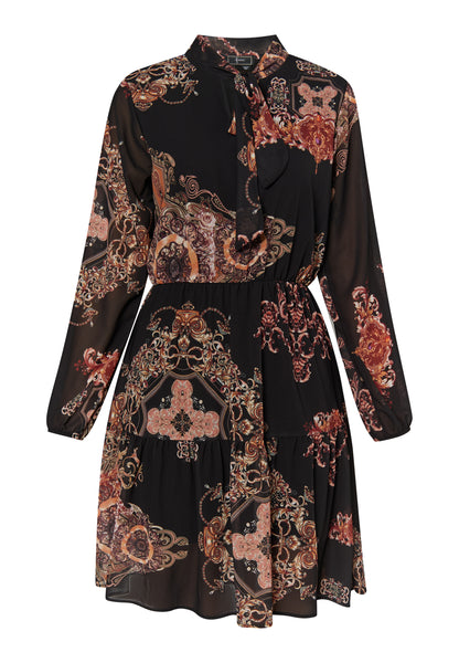 faina women's dress with baroque print
