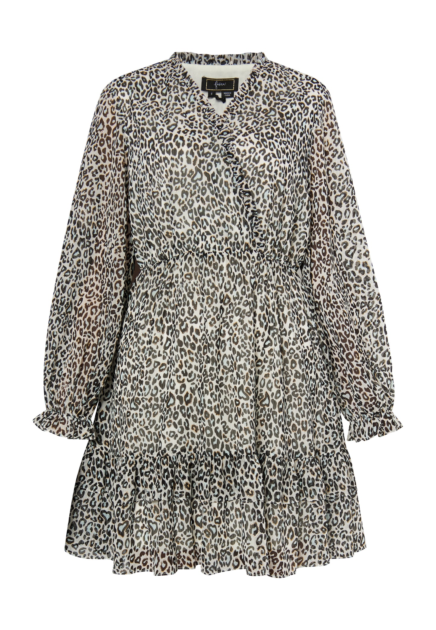 faina women's mini dress with leopard print