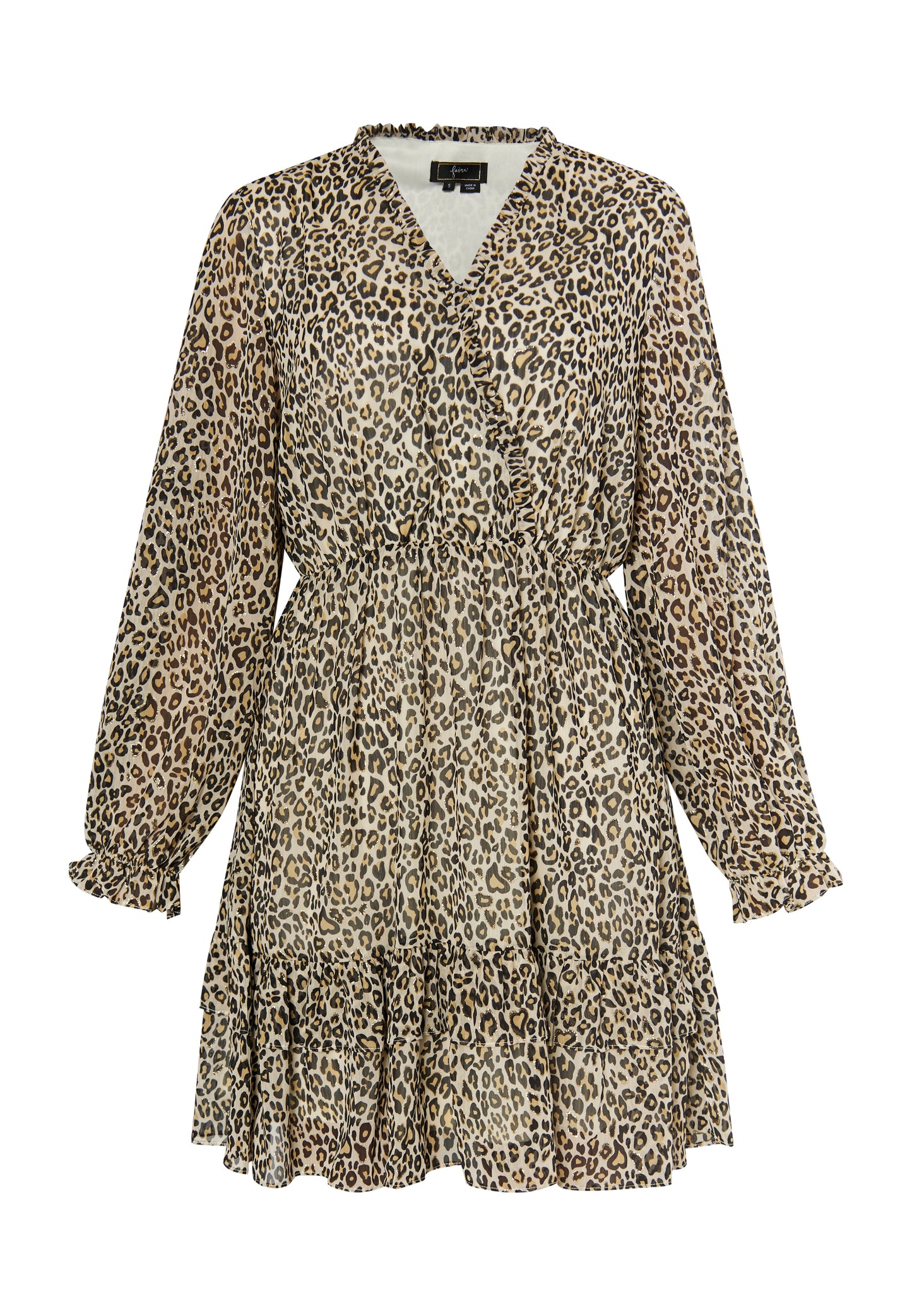 faina women's mini dress with leopard print