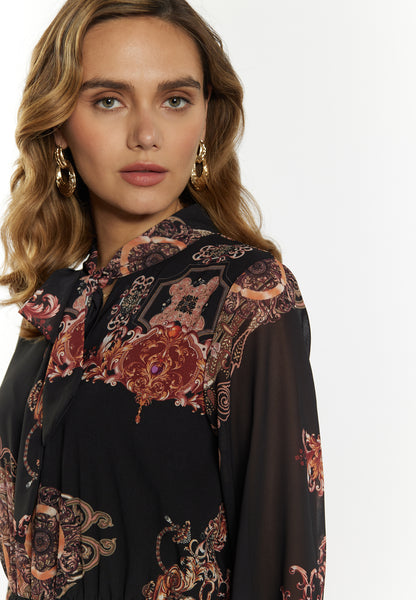 faina women's dress with baroque print