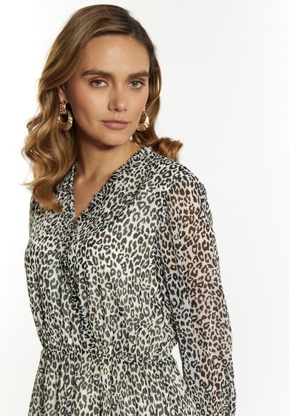 faina women's mini dress with leopard print