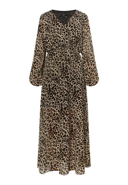 faina Women's Maxi Dress With Leopard Print