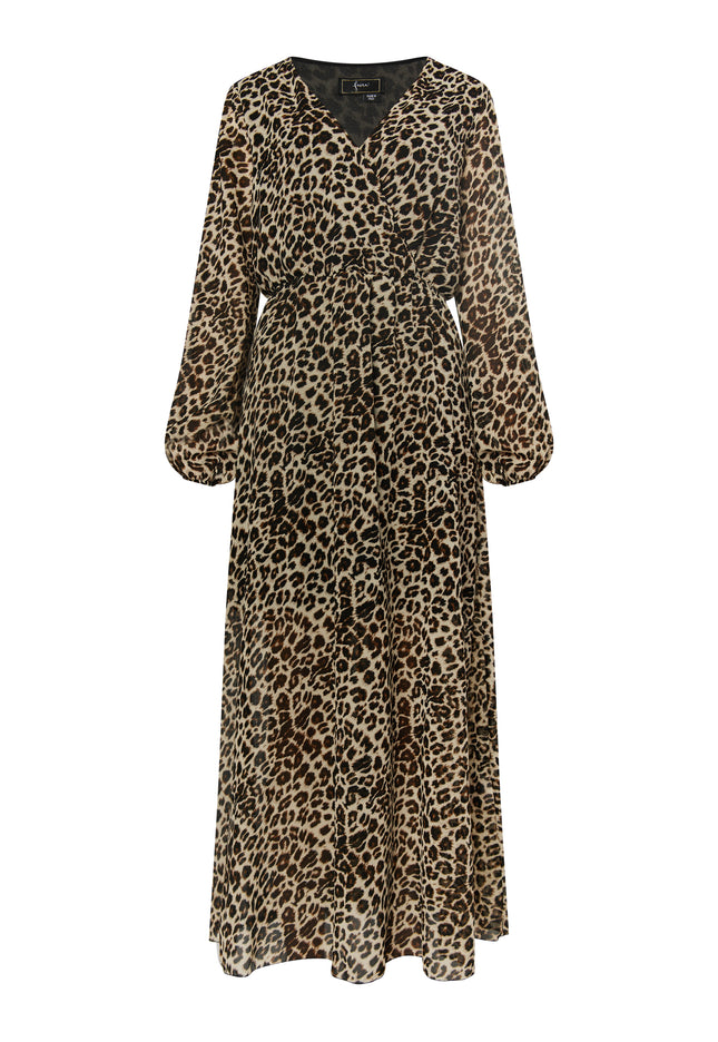 faina Women's Maxi Dress With Leopard Print