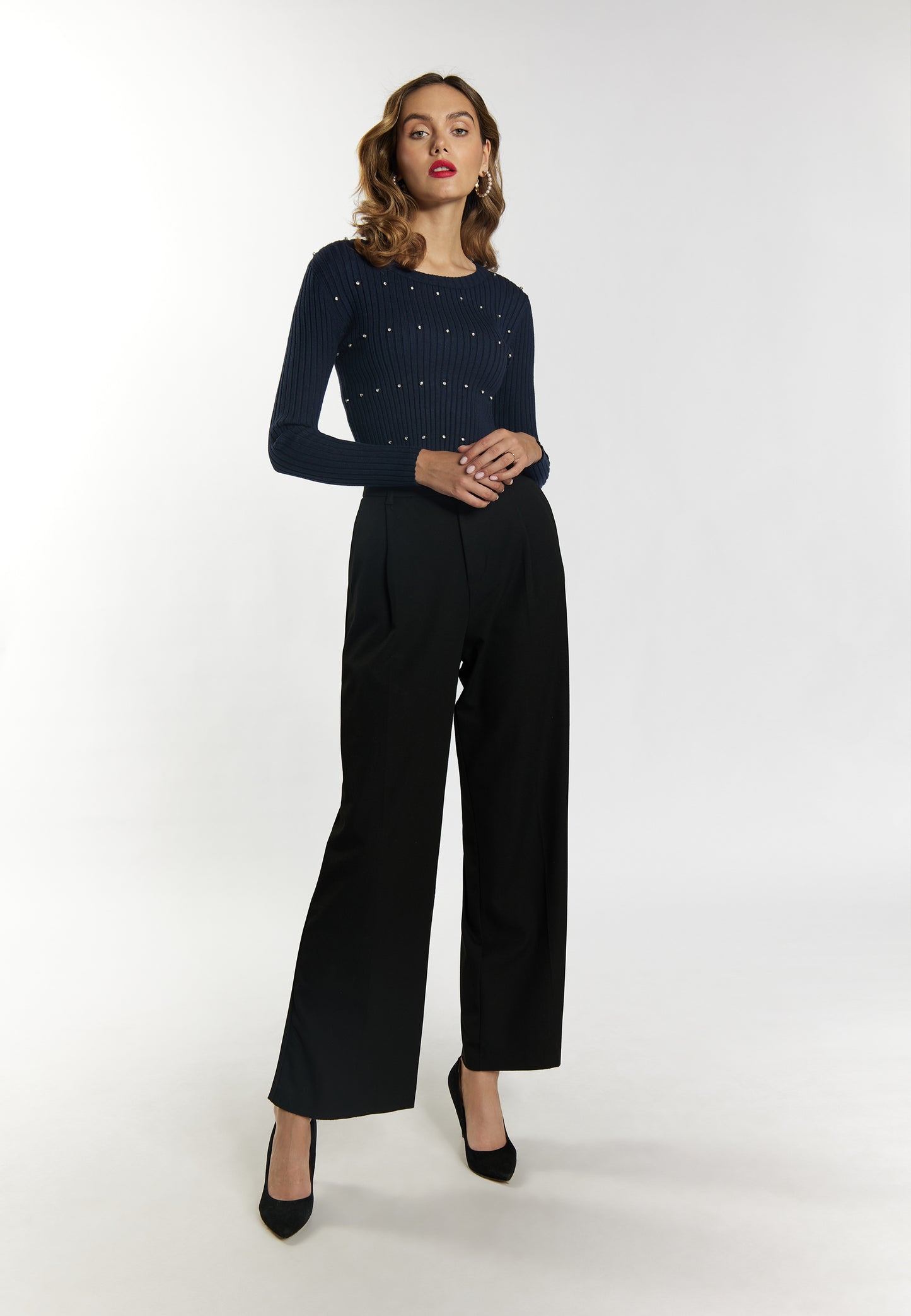 faina women's sweater with rhinestone