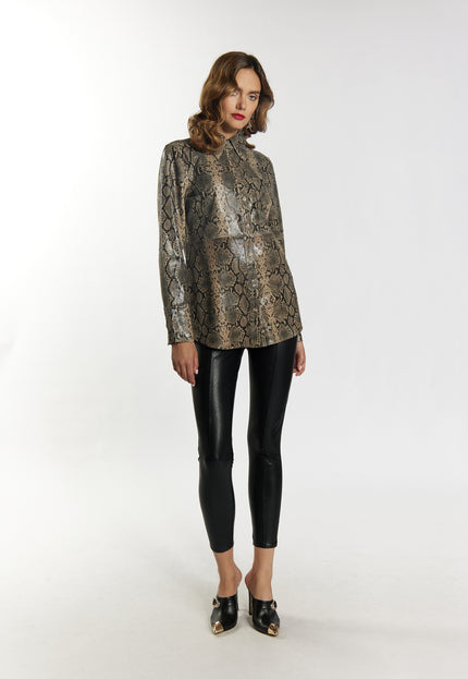 faina Women's Leather Shirt