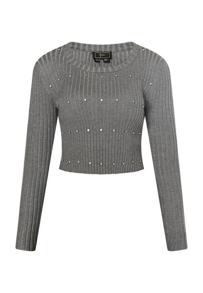 faina women's sweater with rhinestone