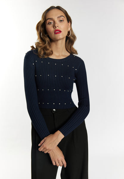 faina women's sweater with rhinestone