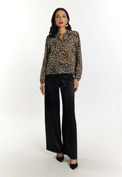 faina women's leo print blouse