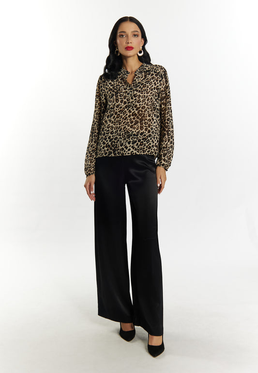 faina women's leo print blouse