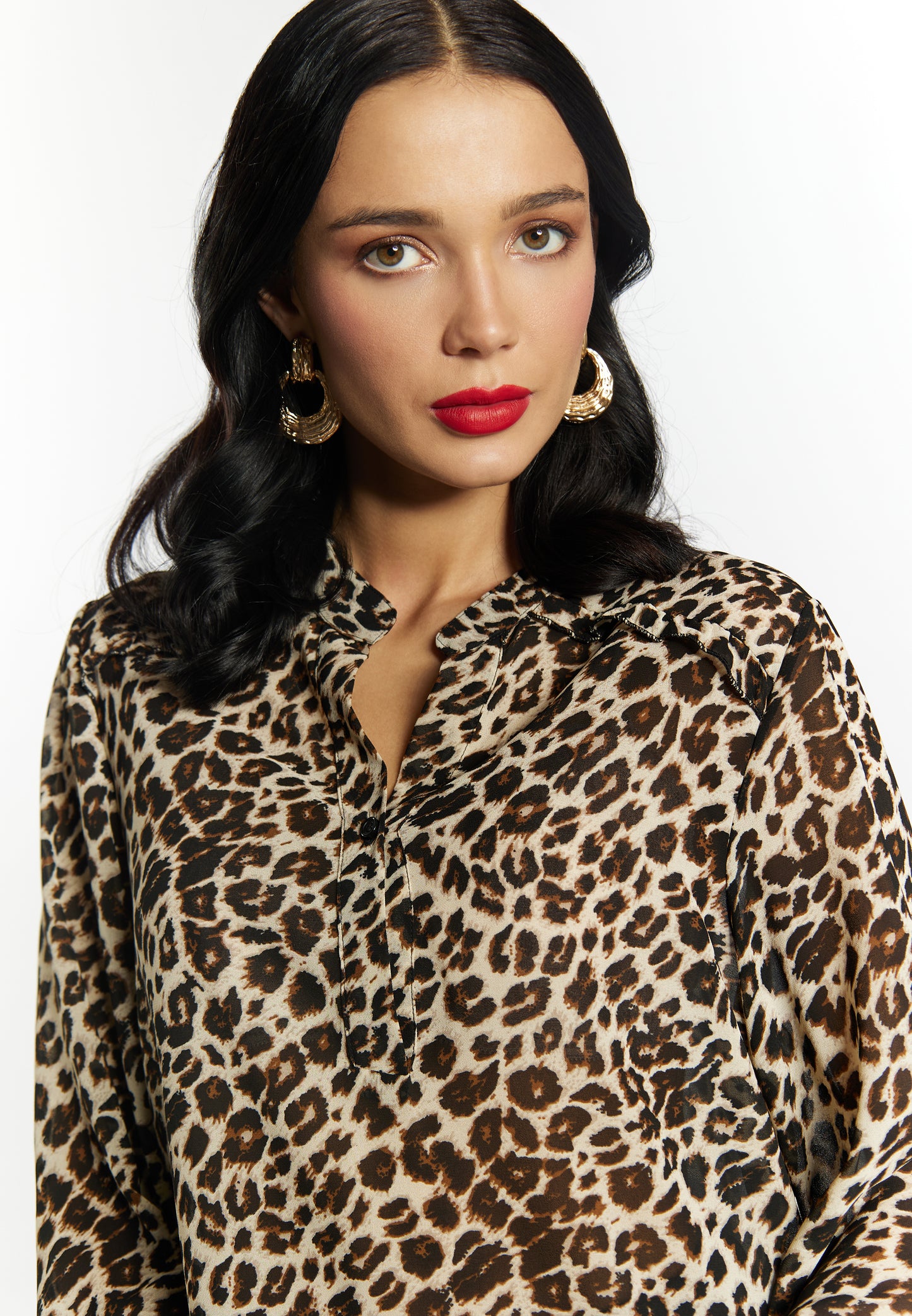 faina women's leo print blouse