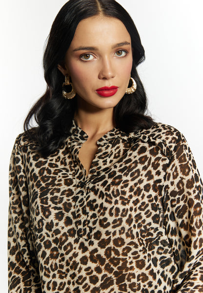 faina women's leo print blouse