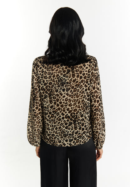 faina women's leo print blouse