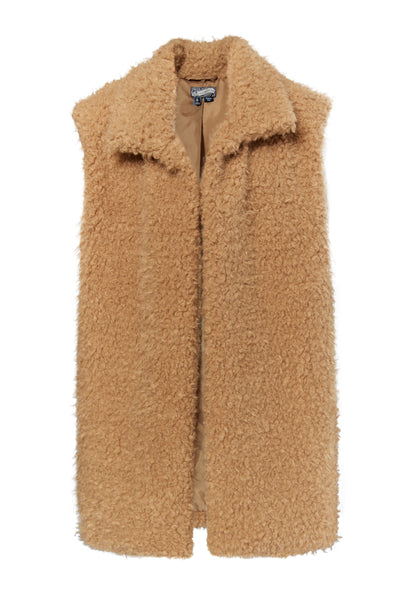 DreiMaster Vintage women's long vest made of imitation fur